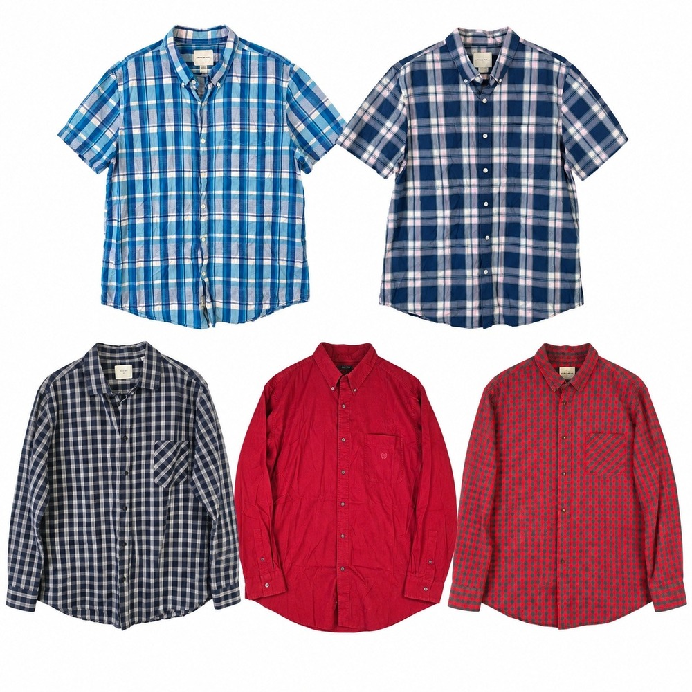 Mixed Brands Lot of 5 Men's XL Button-Down Shirts American Eagle Outfitters Blue